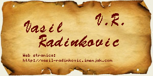 Vasil Radinković vizit kartica